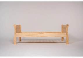 Letto da bambini di colore naturale in pino massiccio con rete inclusa 90x200 cm Roma – Adeko