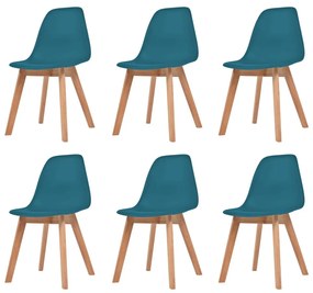 Sedie Da Pranzo 6 Pz Turchese İn Plastica /