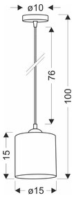 Lampada a sospensione marrone chiaro con paralume in rattan ø 15 cm Legno - Candellux Lighting
