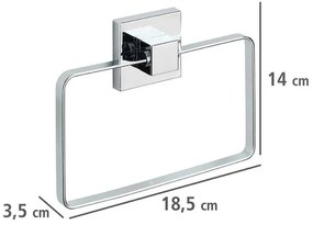 Set di accessori da bagno autoportanti color argento in plastica lucido Quadro - Wenko
