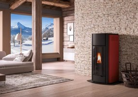 Palazzetti Julie 12 Pro 3 Stufa ermetica A Pellet ecofire ad aria Con Rivestimento in metallo Rosso