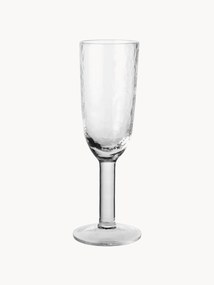 Flute da champagne in vetro soffiato Hammered 4 pz