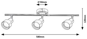 Rabalux 3185 - Faretto BLAKE 3xGU10/50W/230V