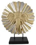 Statua Decorativa DKD Home Decor 47 x 18 x 56,5 cm Elefante Dorato