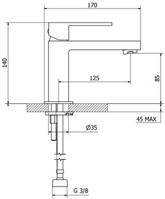 Teorema Pillar Set Miscelatori Monocomando Lavabo Bidet click clack E Vasca con doccetta Nero Opaco