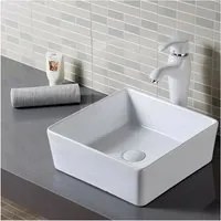 Lavabo da appoggio in ceramica bianca como