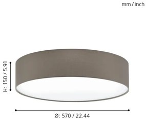 Eglo 97612 - Plafoniera PASTERI 3xE27/60W/230V 57 cm