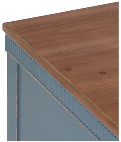 Cassettiera bassa blu in legno di abete 115x90 cm Shabby - Ixia