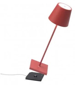 Zafferano Poldina Pro rossa lampada batteria da tavolo