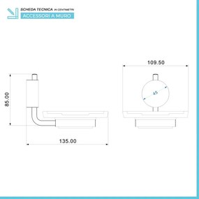Set accessori a muro 6 pezzi in acciaio cromato e viti incluse Plaza