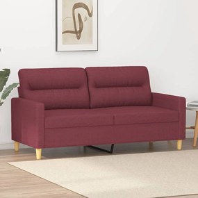 Divano A 2 Posti Rosso Vino 140 Cm İn Tessuto /