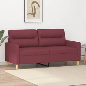Divano A 2 Posti Rosso Vino 140 Cm İn Tessuto /