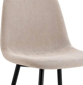 Sedia Da Pranzo Moderna In Tessuto Khaki Gambe Nere Irene - Set da 4 Pezzi