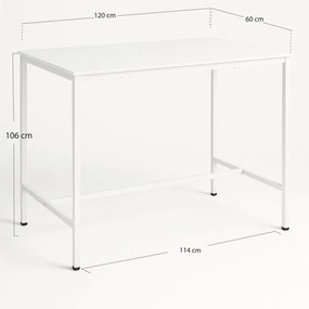 Tavolo Biro Alto Rettangolare - Bianco