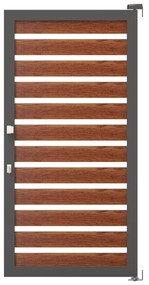 Cancello manuale battente ALBA Maia120-40 in alluminio, reversibile, L 100 x H 160 cm, di colore rovere dorato