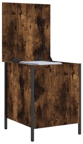 Panca portaoggetti rovere fumo 40x42,5x50 cm legno multistrato