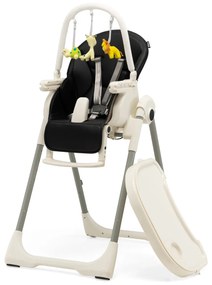 Costway Seggiolone pappa evolutivo con 7 altezze 4 inclinazioni poggiapiedi regolabile, Seggiolone pieghevole neonati