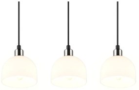 Lampadario bianco/argentato con paralume in vetro Molly – Reality