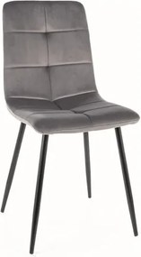Sedia Ivo in velluto grigio Blu14