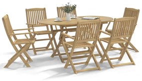 Sedie giardino pieghevoli 6 pz 54,5x58x90cm massello acacia