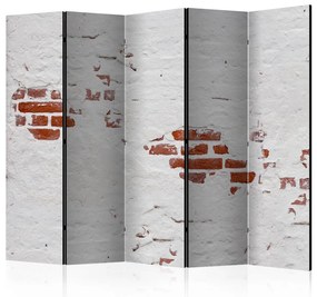 Paravento design Segreto di pietra II - texture architettonica retro di cemento bianco