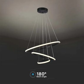 Lampadario LED a sospensione con filo LED/32W/230V 3000K nero