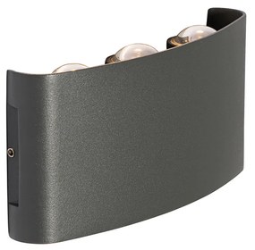 Lampada da parete per esterni grigio scuro con LED 6 luci IP54 - Silly