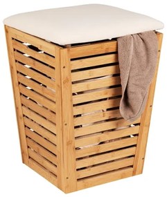 WENKO 25143100 - Cesto per la biancheria BAMBUSA 40x56 cm marrone