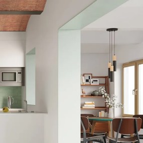 Sollux SL.1014 - Lampadario a sospensione con filo PABLO 3xGU10/40W/230V nero