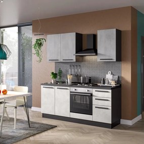 Cucina montata Amber con elettrodomestici, cappa Camino L 195 cm, DX
