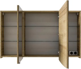Specchio Contenitore Contea Con Illuminazione PELIPAL destro rovere riviera L 120 x H 70 x P 17 cm, completo di presa ed interuttore