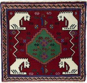 Shiraz Tappeto persiano 70x60 Rosso (Iran) Annodato A Mano