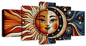 Quadri 5 pezzi – Sole e luna