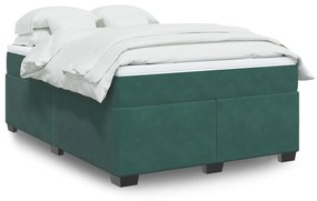 Giroletto A Molle Con Materasso Verde Scuro 140x190 Cm Velluto /