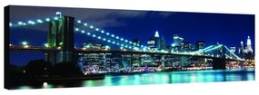 Stampa su tela Brooklyn luci azzurre, multicolore 160 x 60 cm