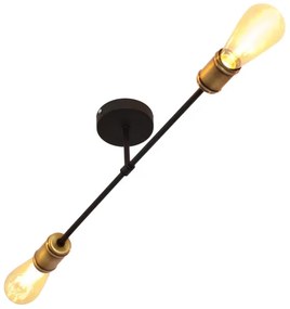 Lampadario a plafone CAMBRIDGE 2xE27/15W/230V nero/oro