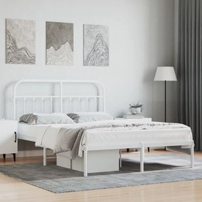 Giroletto Con Testiera Metallo Bianco 140x190 Cm /