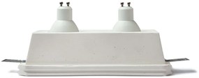 Portafaretto GU10 e MR16 in Gesso Pitturabile Rettangolare 118x213mm per Doppia Lampadina