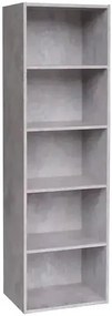 Libreria Componibile Multifunzionale in MDF e Frassino, Vari Formati e Colori, 40 x 29 x 132H / Cemento