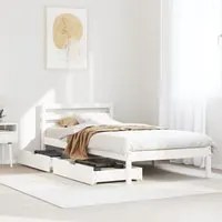 Letto senza Materasso Bianco 90x190 cm in Legno Massello Pino 3301527