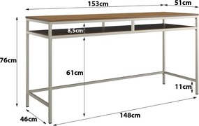 Scrivania con piano effetto rovere 51x153 cm Bradford - Støraa