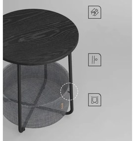 Tavolino d'appoggio NOIRA nero/grigio