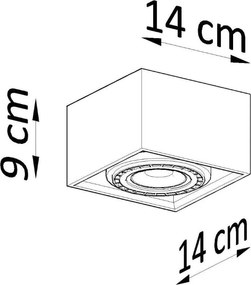 Lampada da soffitto in Cemento QUATRO 1 Base AR111 - Grigia
