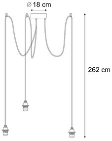 Lampada a sospensione da esterno nera a 3 luci IP44 - Cava