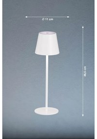 Lampada da tavolo a LED bianca con paralume in metallo (altezza 36,5 cm) Viletto - Fischer &amp; Honsel