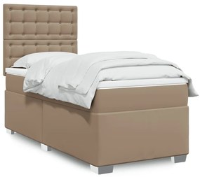 Giroletto A Molle Con Materasso Cappuccino 90x190 Cm Similpelle /