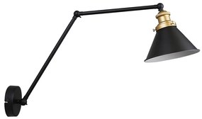 Applique FUNDO 1xE27/40W/230V nero/oro