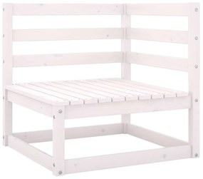 Set divani da giardino 3 pz bianchi in legno massello di pino