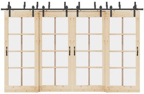 Kit Di Binari Per Porte Scorrevoli 366 Cm Acciaio Nero /