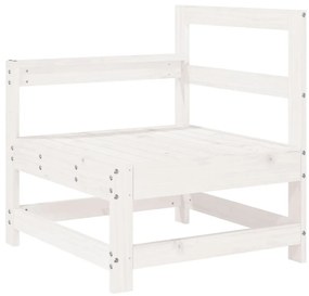 Set divani da giardino 3 pz bianco in legno massello di pino